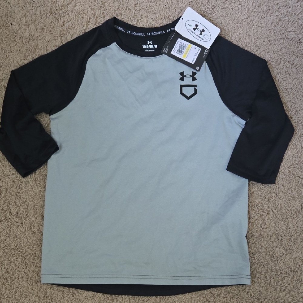 Under Armour Black and Gray Raglan Tee